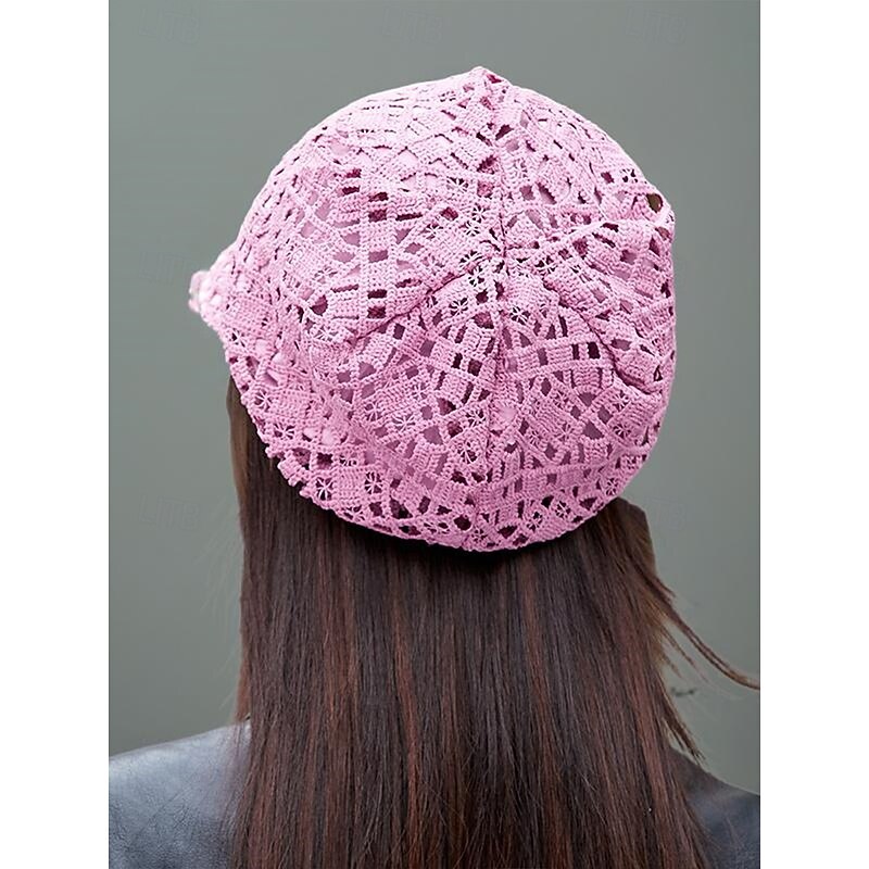 Women's Crochet Sun Hat with Lace Design | Stylish Lightweight Hat for Summer | Perfect for Outdoor Activities and Casual Wear2