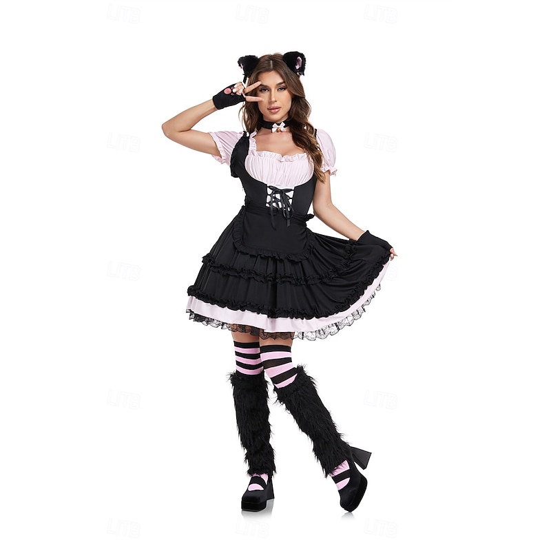 Cat Halloween Dress Headband Cosplay Adults' Women's Carnival Mardi Gras Party Easy Halloween Costumes Dress Up