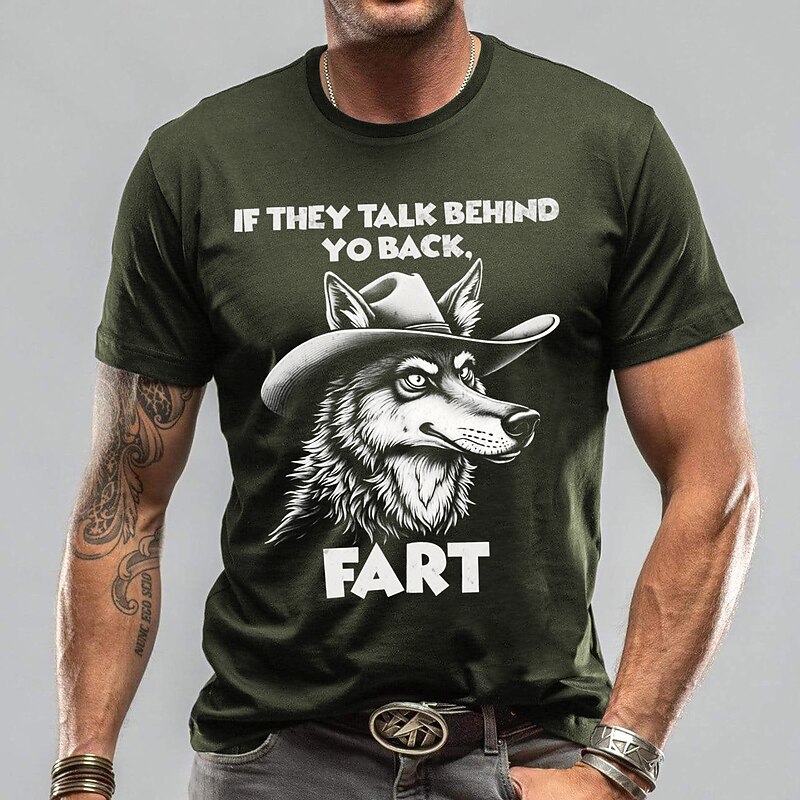 Men's Funny T Shirt Short Sleeve T shirt 3D Print Crew Neck Shirt Fashion Daily Street Daily Blue Green Gray Summer Spring Clothing Apparel S M L XL XXL XXXL3