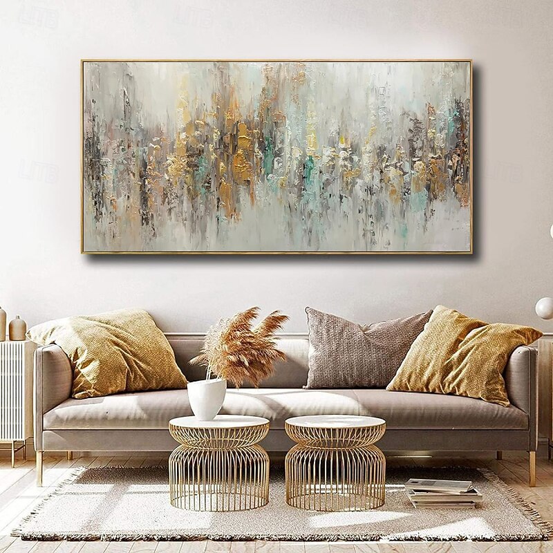 Handmade Oil Painting Canvas Wall Art Decoration Nordic Modern Abstract Texture  Decorative Pictures for Living Room Home Decor Rolled Frameless Unstretched Painting