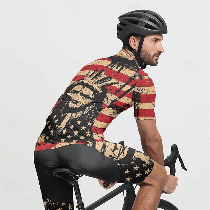 Men's Cycling Jersey Graphic Short Sleeve Bike Tee Tshirt Jersey with 3 Rear Pockets Mountain Bike MTB Quick Dry Anatomic Design Wicking Breathable Sports Red Clothing Apparel2