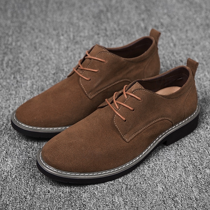 Men's Brown Suede Lace-Up Oxford Shoes – Casual and Stylish Footwear for Everyday Wear, Work and Outdoor Activities3