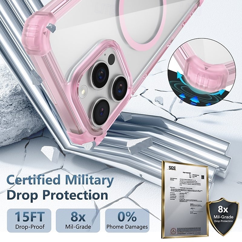 Phone Case For iPhone 16 15 14 Pro Max Plus 13 12 Pro Max Back Cover Magnetic Support Wireless Charging Shockproof Retro PC