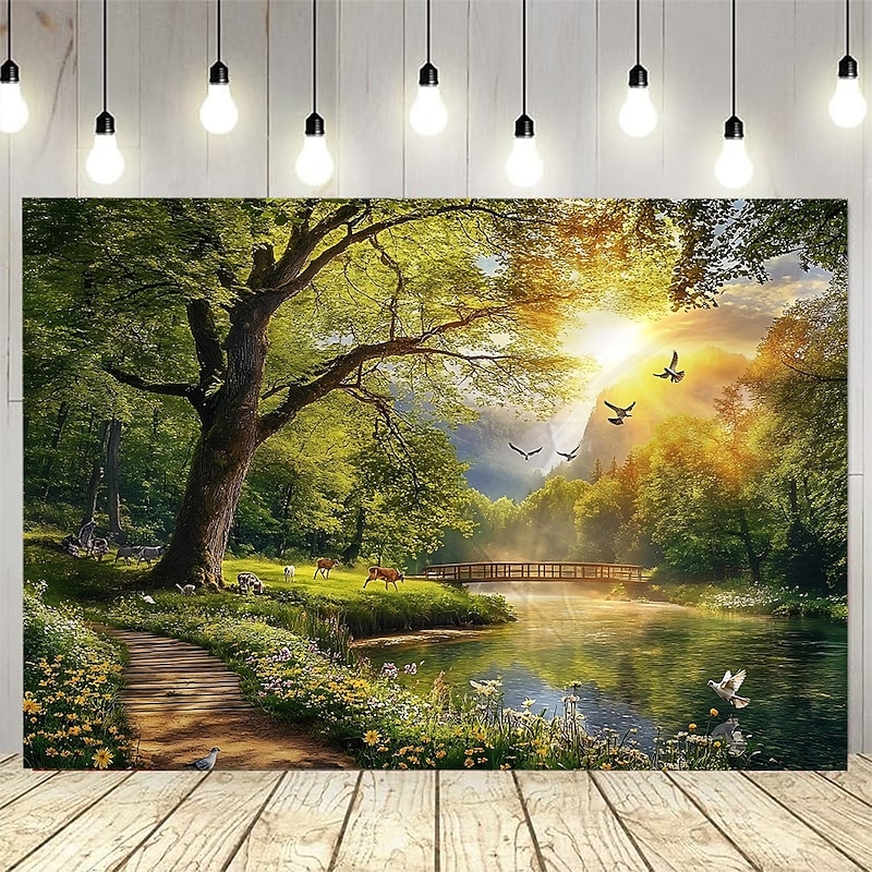 A Rural cottage path scenery Tapestry Wall Art Large Tapestry Mural Decor Photograph Backdrop Blanket Curtain Home Bedroom Living Room Decoration