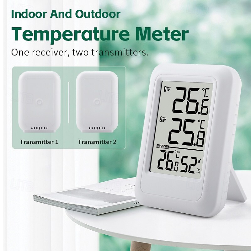 Wireless Indoor and Outdoor Thermometer One-to-two Multi-function Household Electronic Digital Display Thermometer