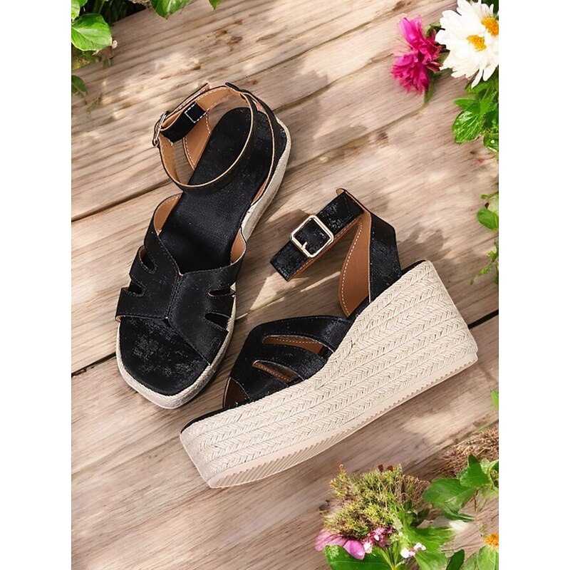 Women's Espadrille Platform Wedge Sandals – Open-Toe Ankle Strap Summer Shoes for Casual, Beach & Vacation Wear4