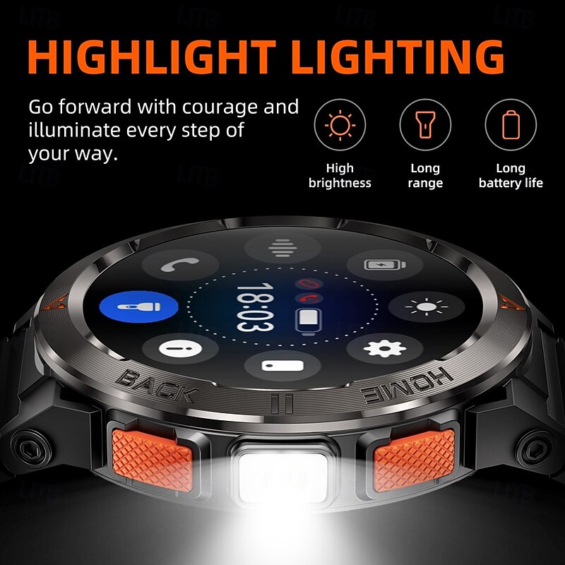 696 GS500 Smart Watch 1.43 inch Smartwatch Fitness Running Watch Bluetooth Pedometer Call Reminder Sleep Tracker Compatible with Android iOS Women Men Hands-Free Calls Message Reminder IP 67 50mm3