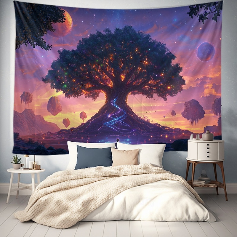 Mandala Hanging Tapestry Tree of Life Wall Art Large Tapestry Mural Decor Photograph Backdrop Blanket Curtain Home Bedroom Living Room Decoration2