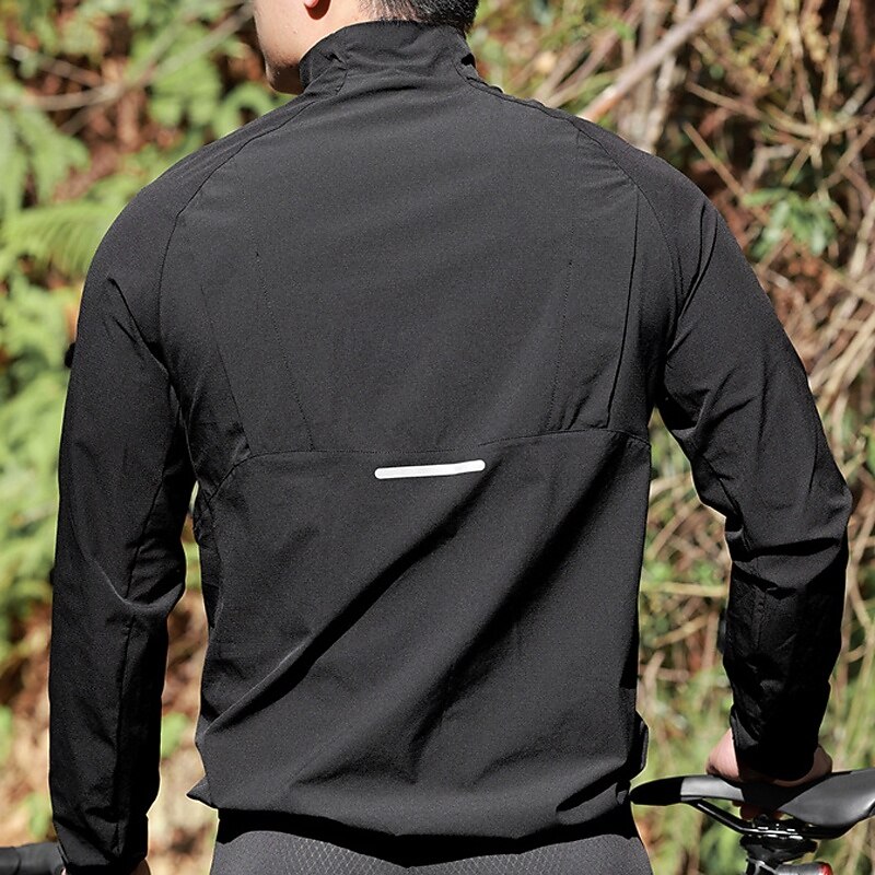 Men's Women's Cycling Jacket Cycling Jersey Solid Color Long Sleeve Bike Jersey Softshell Jacket Raincoat with 3 Rear Pockets Mountain Bike MTB Waterproof Quick Dry Breathable Sports Black Yellow Grey4