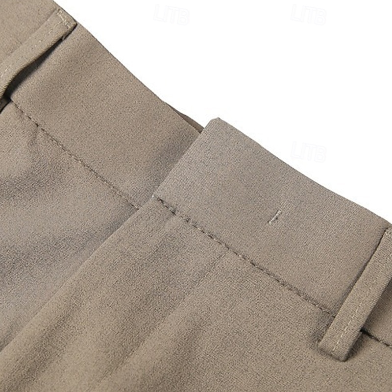 Men's Shorts Dress Shorts Pocket Straight Leg Plain Comfort No-Iron Knee Length Office Business Daily Fashion Formal Black White3