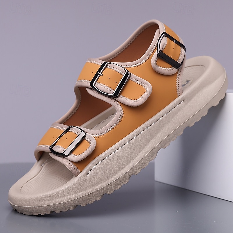 Men's Comfortable Casual Sandals with Double Buckle Design – Stylish Adjustable Outdoor Footwear for Summer and Vacation