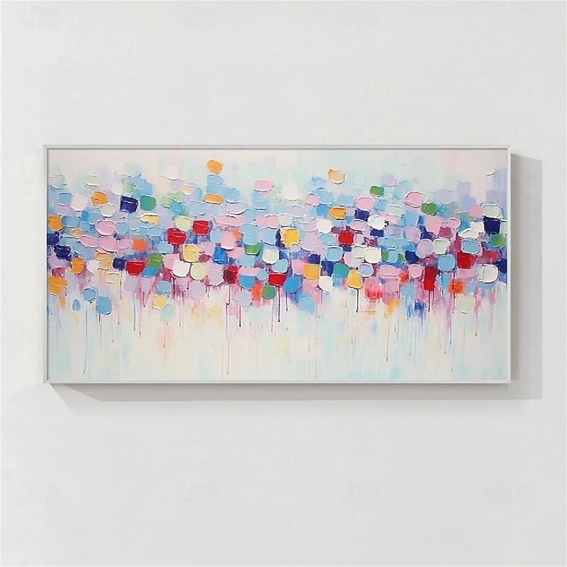 Large pink abstract oil painting hand painted colorful handmade painting modern office art flower painting colorful abstract painting for living room wall decoration