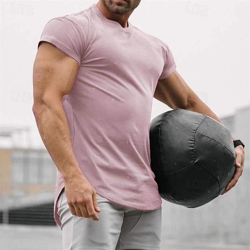 Men's T Shirt Tee Short Sleeve Shirt Tee Top Short Sleeve Crew Neck Summer Plain Fashion Designer Basic Classic Vacation Street Going out Black White Pink Top Tee for Men3