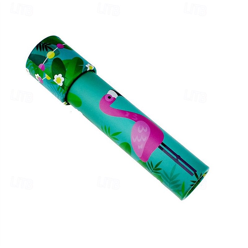 5 PC Colorful Cartoon Kaleidoscope - Interactive Logical Rotating Toy Durable Plastic 7.67 - Magic Classic with Dinosaur & Animal Designs for Youngsters Ages 32