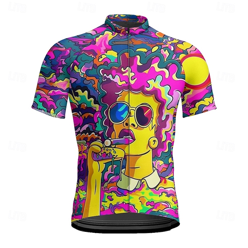 Men's Cycling Jersey Graphic Short Sleeve Bike Tee Tshirt Jersey with 3 Rear Pockets Mountain Bike MTB Quick Dry Anatomic Design Wicking Breathable Sports Purple Clothing Apparel4