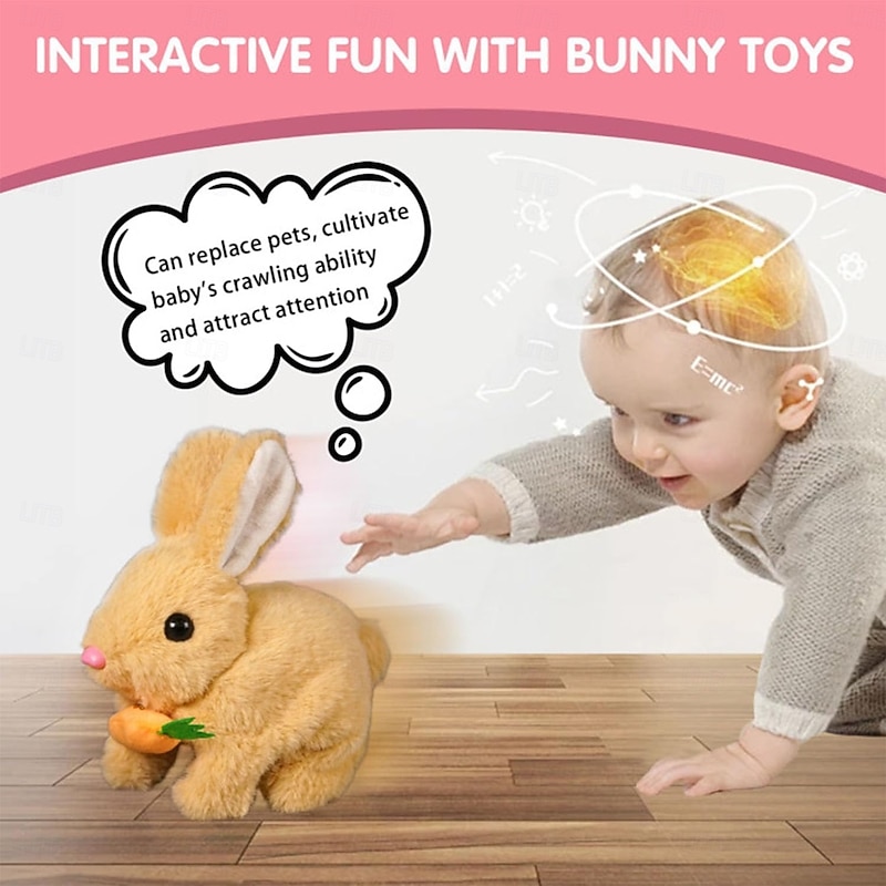 My Realistic Bunny Toy, Interactive Bunny Easter Decoration Realistic Bunny Gift for Kids- Jumping, Twitching, and Shaking Ears, Bunny Realistic Bunny Toy, Bunbi Realistic Bunny2