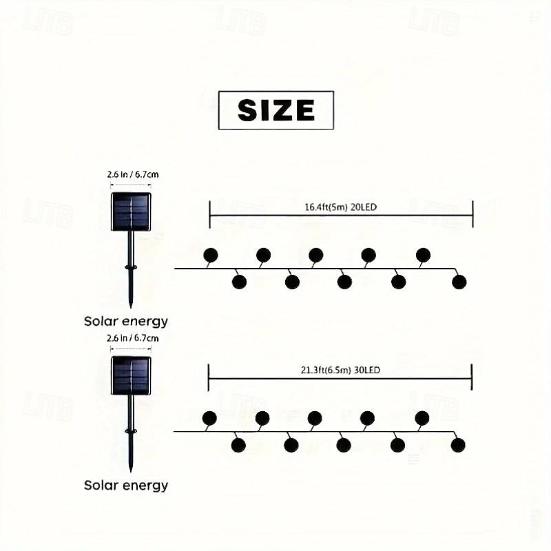 5M-20Leds/6.5M-30Leds Outdoor Solar Moroccan Ball Light String Courtyard Garden Fence Balcony Steps Festival Wedding Atmosphere Decorative Light String4