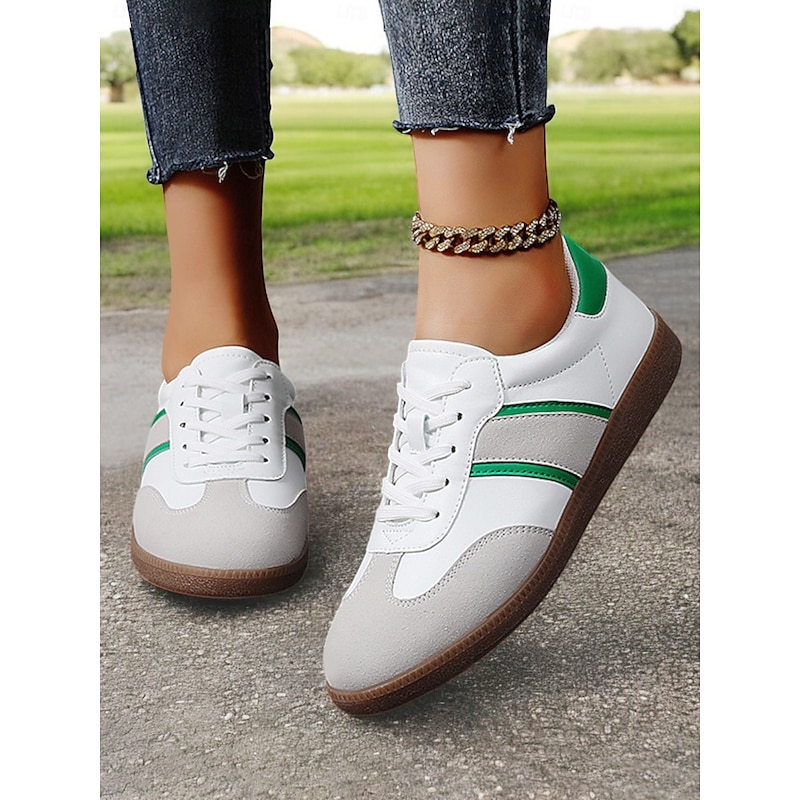 Lace-Up Sneakers with Faux Suede Accents, Casual Style for Women, Ideal for Everyday Wear and Active Lifestyles2