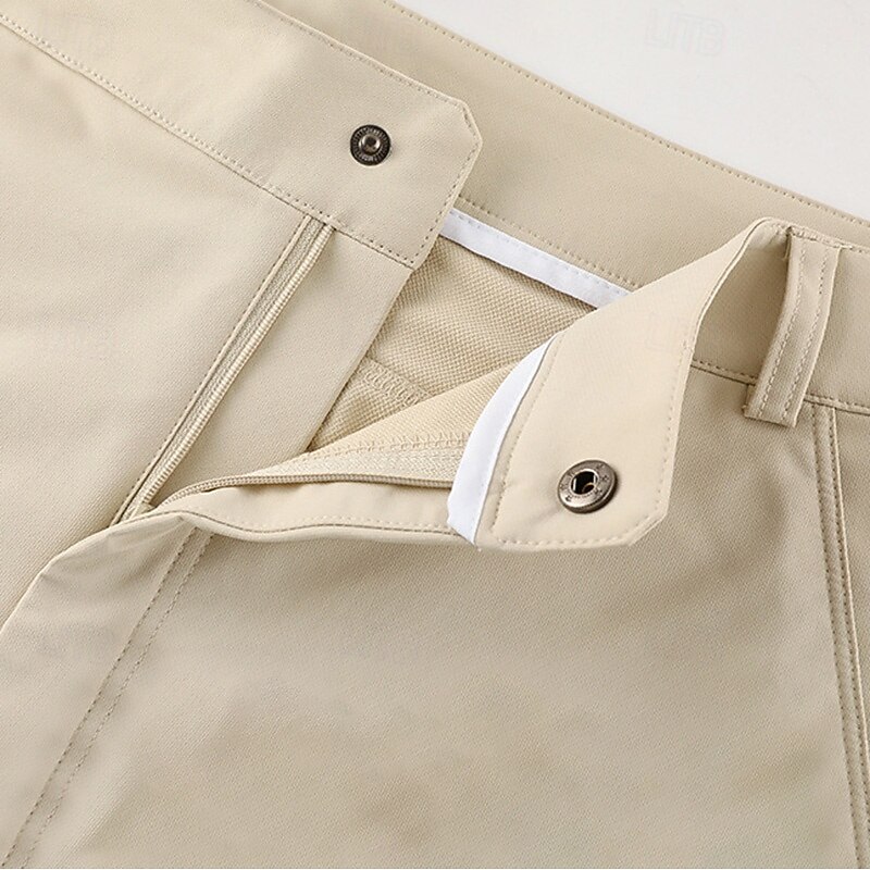 Men's Athletic Shorts Active Shorts Patchwork Zipper Pocket Multi Pocket Solid Color Waterproof Quick Dry Knee Length Outdoor Vacation Home Vacation Sports Light Khaki Black Stretchy4