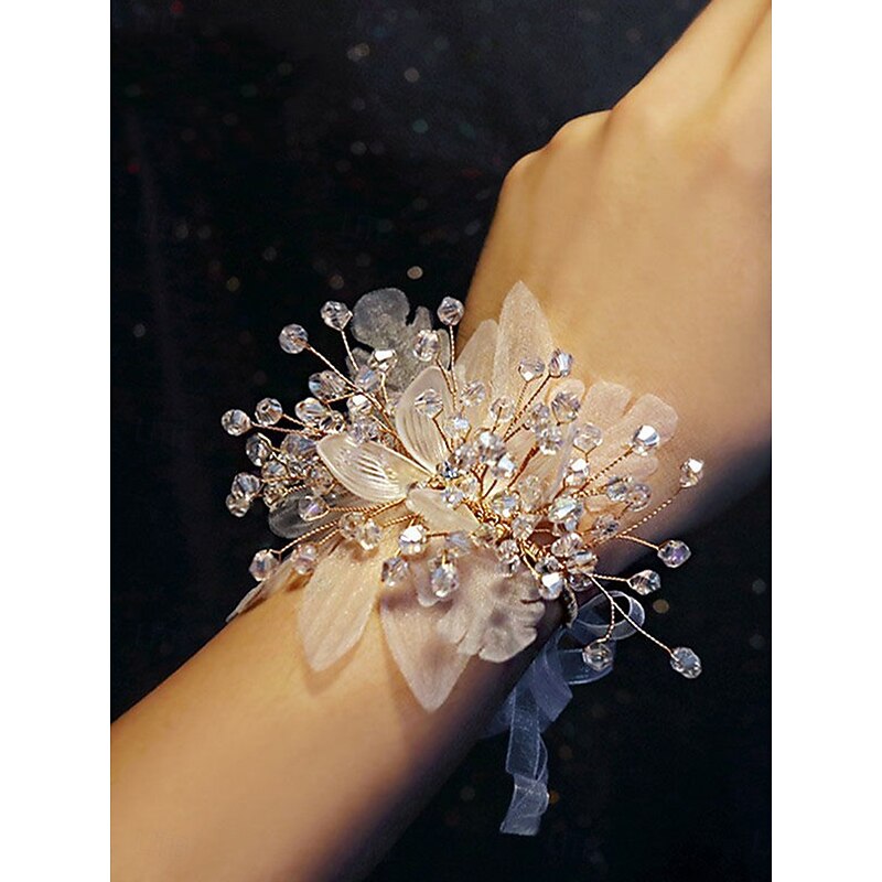 Wedding wrist flowers Wrist Corsages Wedding / Event / Party Fabrics Flower Style