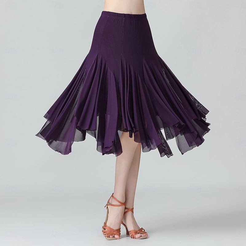 Women's Ballroom Dance Skirt Long Swing Waltz Latin Salsa Belly Dance Flamenco Costume2