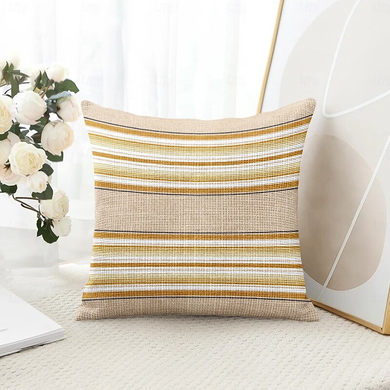 Striped Geometric Decorative Toss Pillows Cover 1PC Soft Square Couch Cushion Case Pillowcase for Bedroom Livingroom Sofa Chair