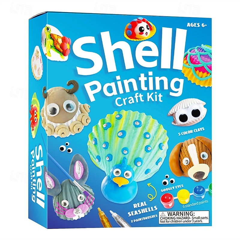 Kids Sea Shell Painting Kit - Arts & Crafts Gifts for Boys and Girls - Easter Craft Activities Kits - Creative Art Activity Gift Toys for Age 6 7 8 9 10 11 & 12 Year Old 8-12