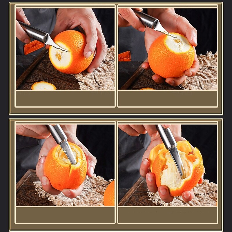 1Pc Stainless Steel Camping Multi-Tool - Peeler, Bottle Opener & Knife for Outdoor Cooking & Hiking3