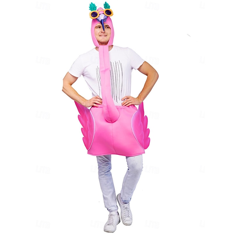Flamingo Halloween Cosplay Costume Outfits Funny Costumes Cosplay Adults' Men's Women's Halloween Carnival Mardi Gras Performance Party Easy Halloween Costumes Dress Up2