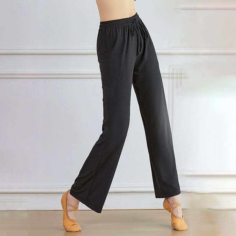 Activewear Pants Cinch Cord Pure Color Splicing Women's Performance Training High Polyester4