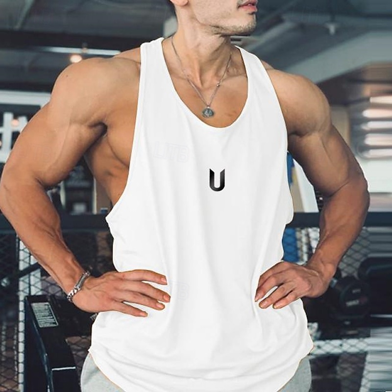 Men's Tank Top Vest Top Undershirt Sleeveless Shirt Sleeveless Crew Neck Summer Plain Fashion Designer Basic Quick Dry Vacation Street Going out Black White Light Green Top Tee for Men