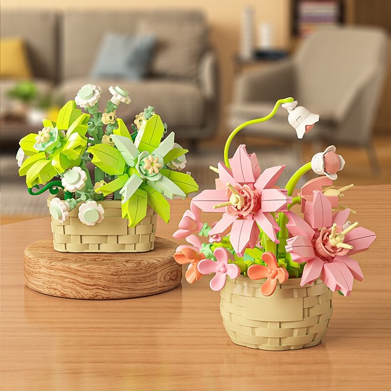 8 Set Flower Building Blocks Creative DIY Eternal Flower Puzzle Gifts for Spring Festival And Valentine'S Day Preserved Flowers in Various Colors Plastic Flower Construction Kits4