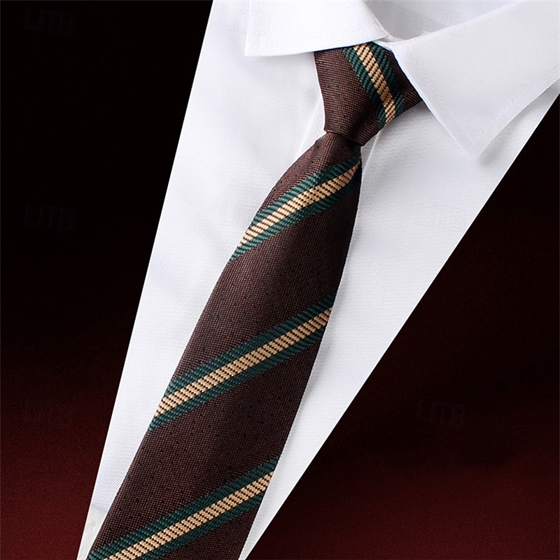 Men's Neckties Fashion Formal Basic Stripes Wedding Party Daily Wear2