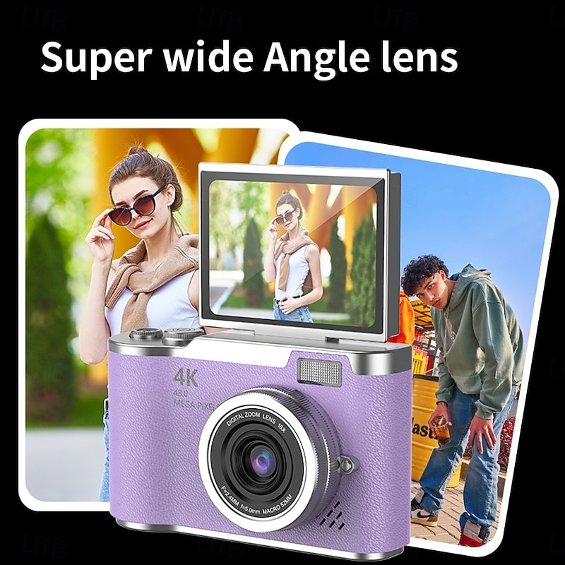 HD Digital Cameras 4K 1080p Easy to Use Rotatable 2.4 Lcd Screen  CCD Camera