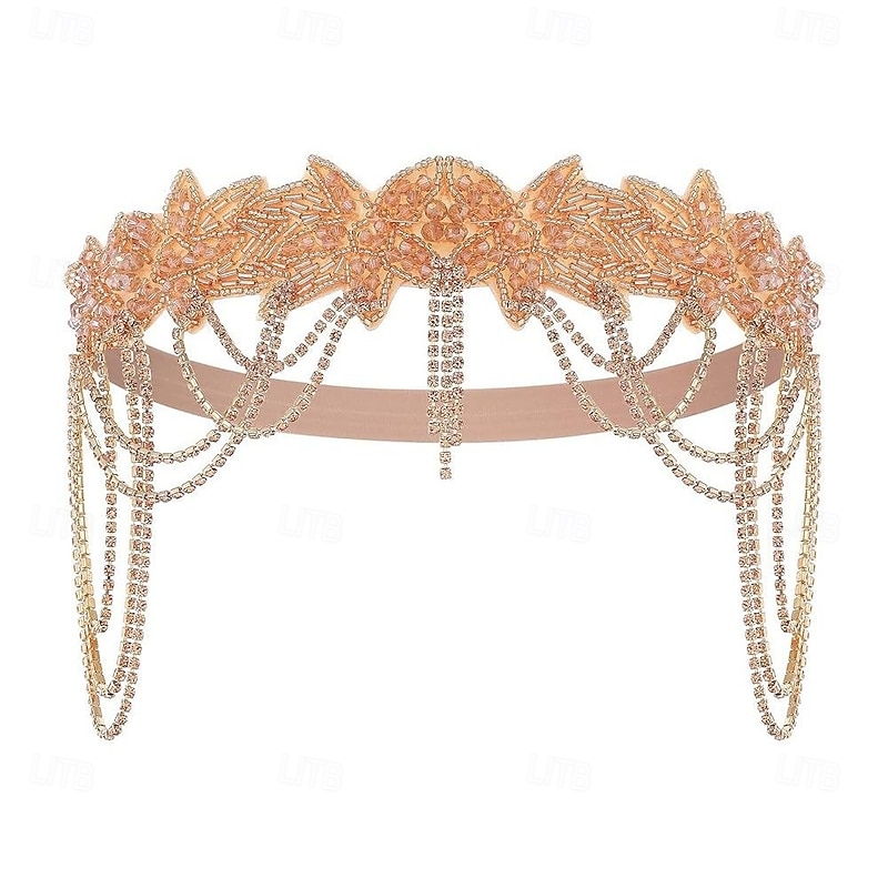Roaring 20s 1920s Flapper Headband The Great Gatsby Charleston Tassel Fringe Fancy Dress Women's Christmas New Year Valentine's Day Party Prom Bachelorette Party Adults' Headwear4