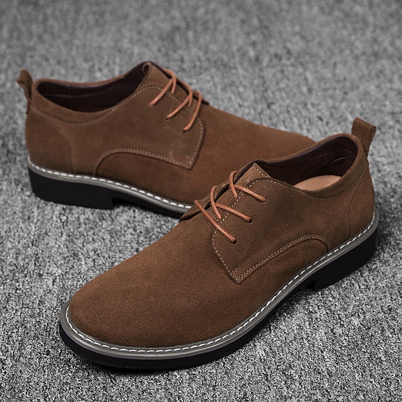 Men's Brown Suede Lace-Up Oxford Shoes – Casual and Stylish Footwear for Everyday Wear, Work and Outdoor Activities4