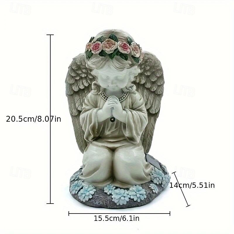 1pc Outdoor Solar Cute Prayer Angel Girl Ornament Light – Garden Path, Lawn and Courtyard Atmosphere Decorative Light3