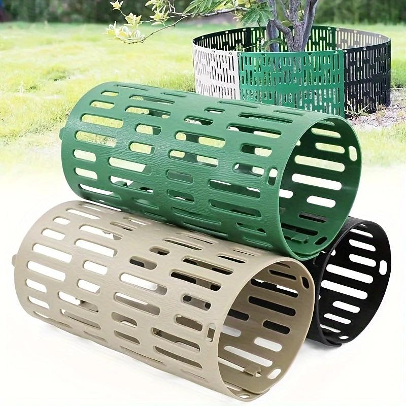 6pcs Plastic Tree Protector Guard Set, Rectangular Adjustable Interlocking Mesh Design, with Cable Ties, Animal and Trimmer Damage Prevention, Multiple Piece Bundles