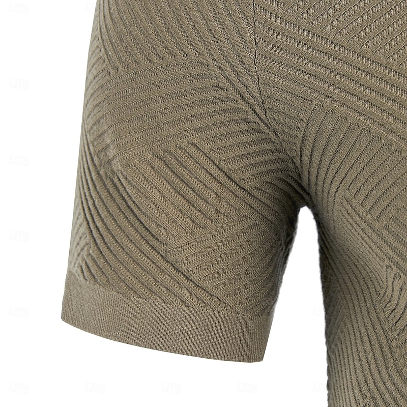 Men's Silk Linen Cotton Crew Neck Knit T Shirt School Training Twisted Clothing Apparel Knitwear Vacation Vintage Neutral4