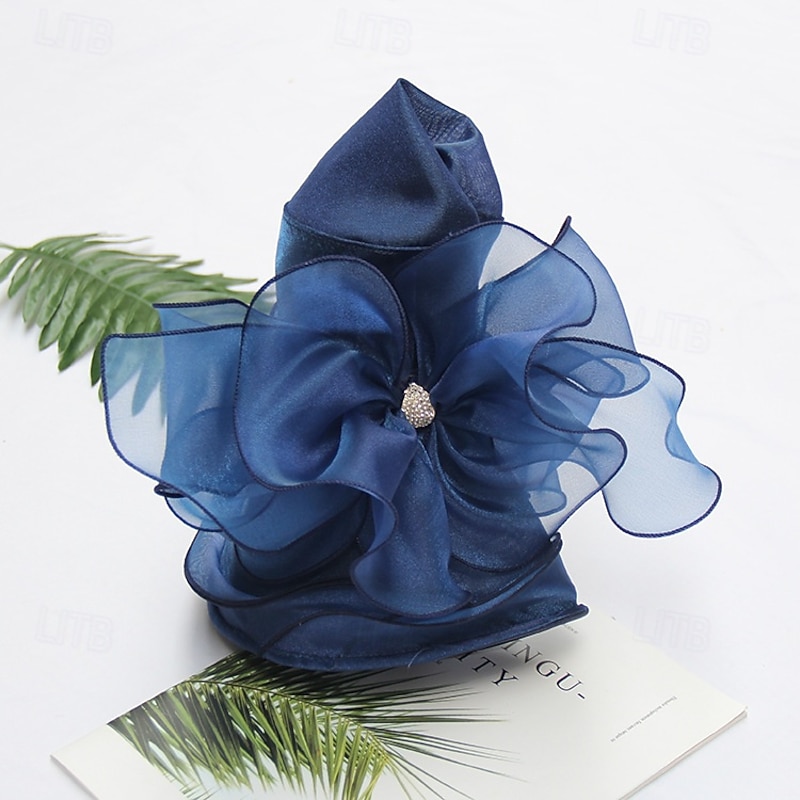 Hats Organza Sun Hat Formal Tea Party Cocktail Elegant Vintage Cute With Floral Headpiece Headwear2