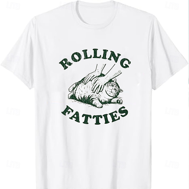 Men's Cat T Shirt Short Sleeve T shirt 3D Print Crew Neck Shirt Tropical Hawaiian Vacation Street Daily White Summer Spring Clothing Apparel S M L XL XXL XXXL2