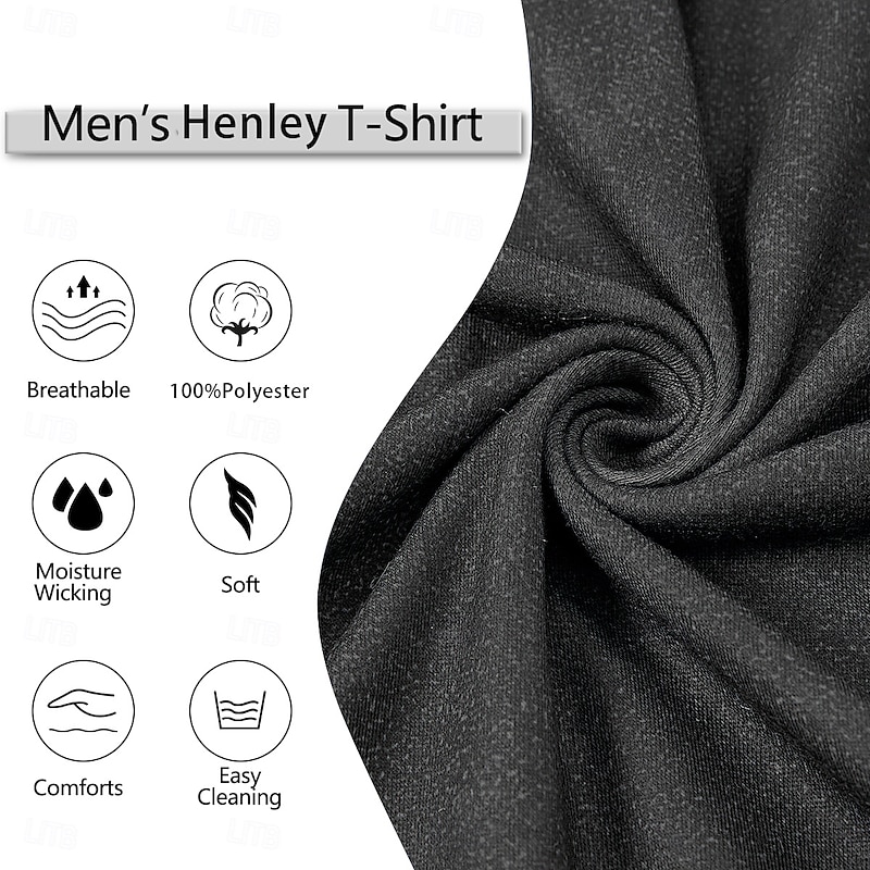 Men's Graphic Henley T-Shirt, Funny Whiskey Pun Quote, Short Sleeve, 'I Only Drink Whiskey 3 Days A Week Yesterday, Today & Tomorrow'3