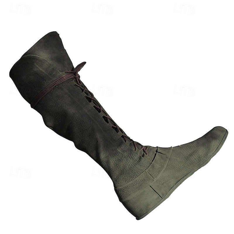 Vintage Medieval Renaissance Flat Jazz Boots Pirate Viking Ranger Archery Fancy Dress Men's Women's Unisex Halloween Carnival Party Casual Daily LARP Adults' Shoes All Seasons3