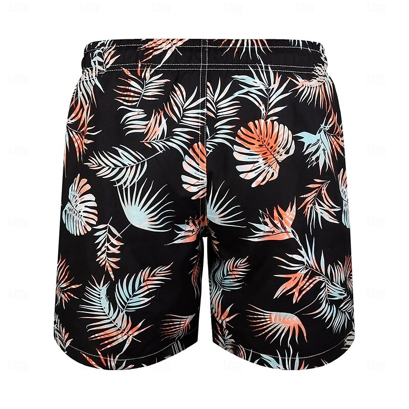 Men's Palm Leaf Tropical Plants Swim Shorts Board Shorts Swimming Trunks Mid Waist Streetwear Hawaiian Vacation Casual Beach Wear Pocket Drawstring Mesh Lining Designer Clothing Apparel4