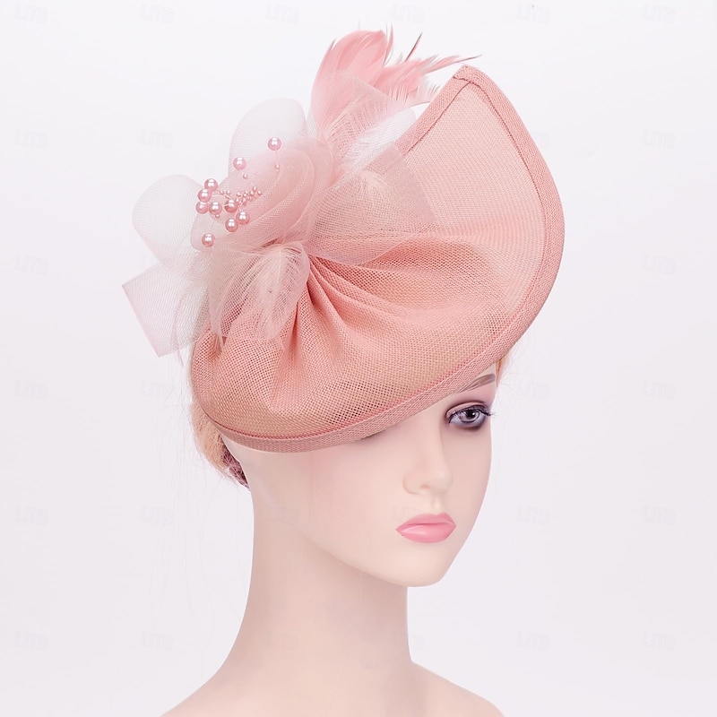 Women Fascinator Hats Tea Party Hat Vintage Pillbox Hat Headband for Cocktail3