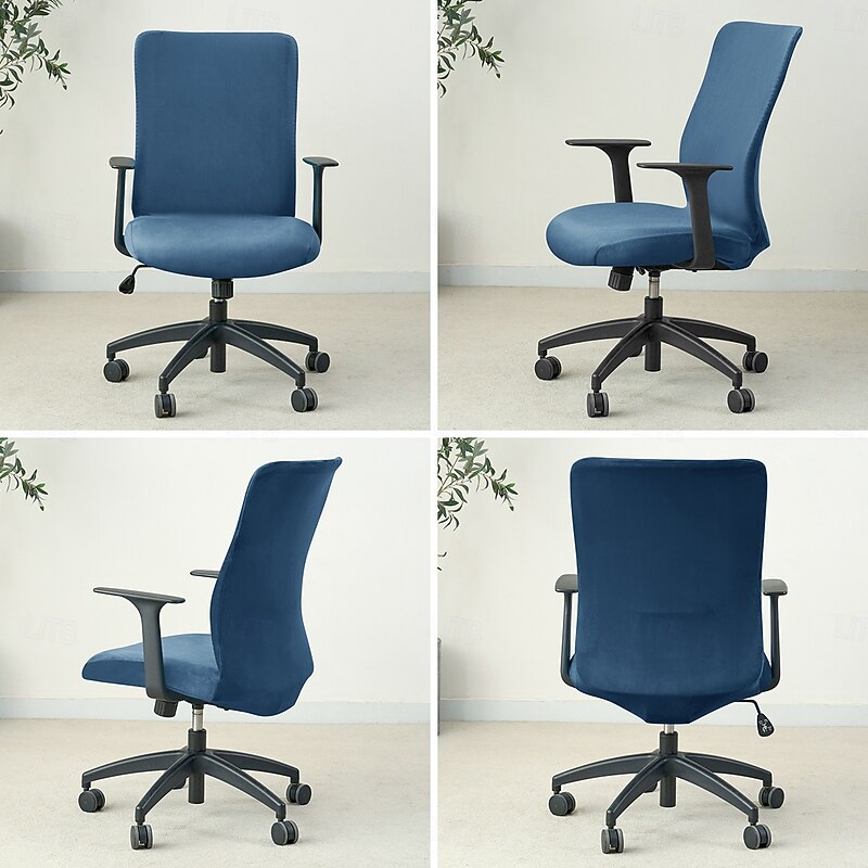 Stretch Velvet Office Chair Cover - Soft, Removable & Washable4