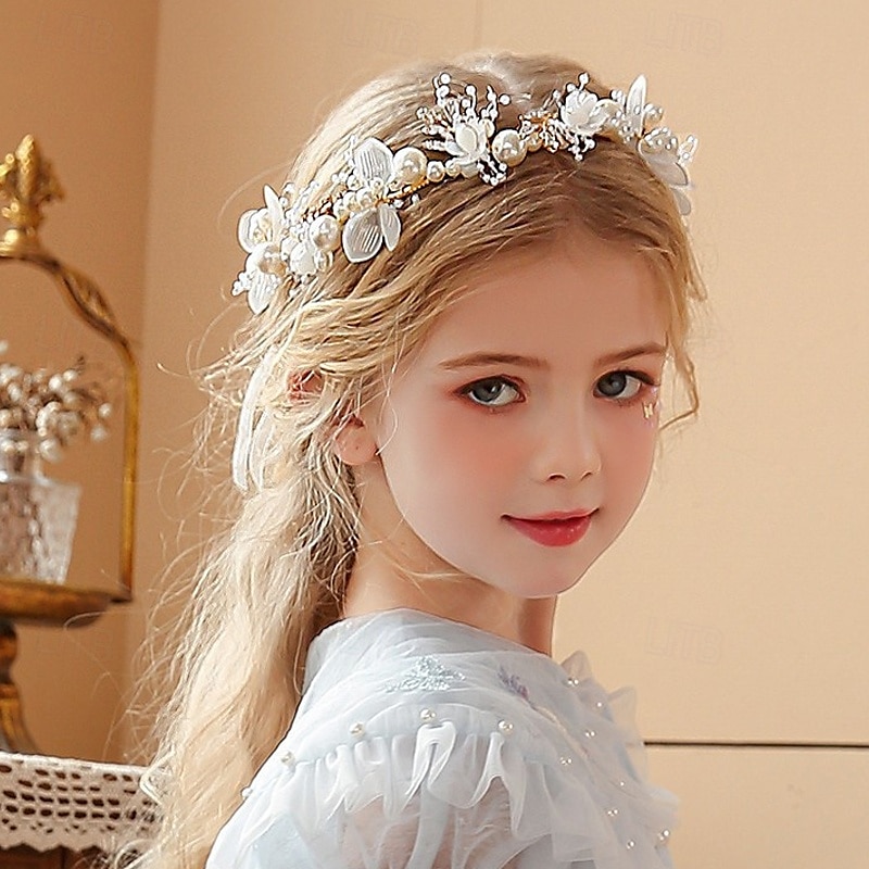 Kids Girls' Hair Accessories Flower Wreath Active Sweet Party Birthday Floral White Pink 2025 - $6.99