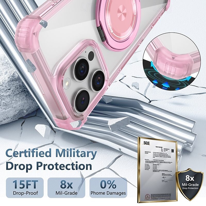 Phone Case For iPhone 16 15 14 Pro Max Plus 13 12 Pro Max Back Cover with Stand Holder Magnetic Shockproof Retro PC2