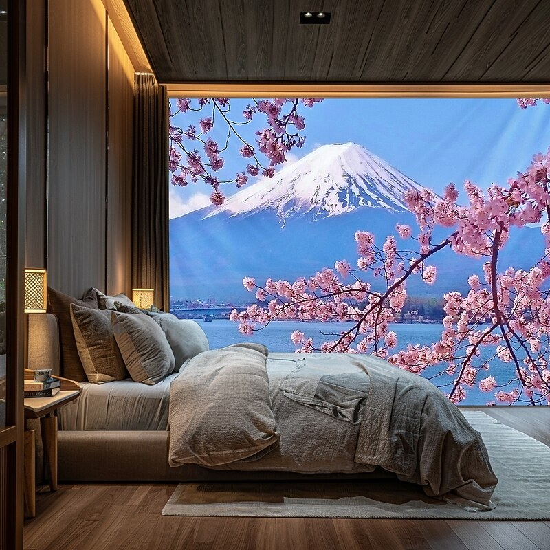 Landscape Mount Fuji Hanging Tapestry Wall Art Large Tapestry Mural Decor Photograph Backdrop Blanket Curtain Home Bedroom Living Room Decoration4