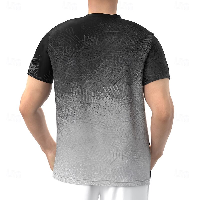 Men's Ombre Gradient T Shirt Short Sleeve T shirt 3D Print Crew Neck Shirt Fashion Daily Street Daily Black Summer Spring Clothing Apparel S M L XL XXL XXXL2